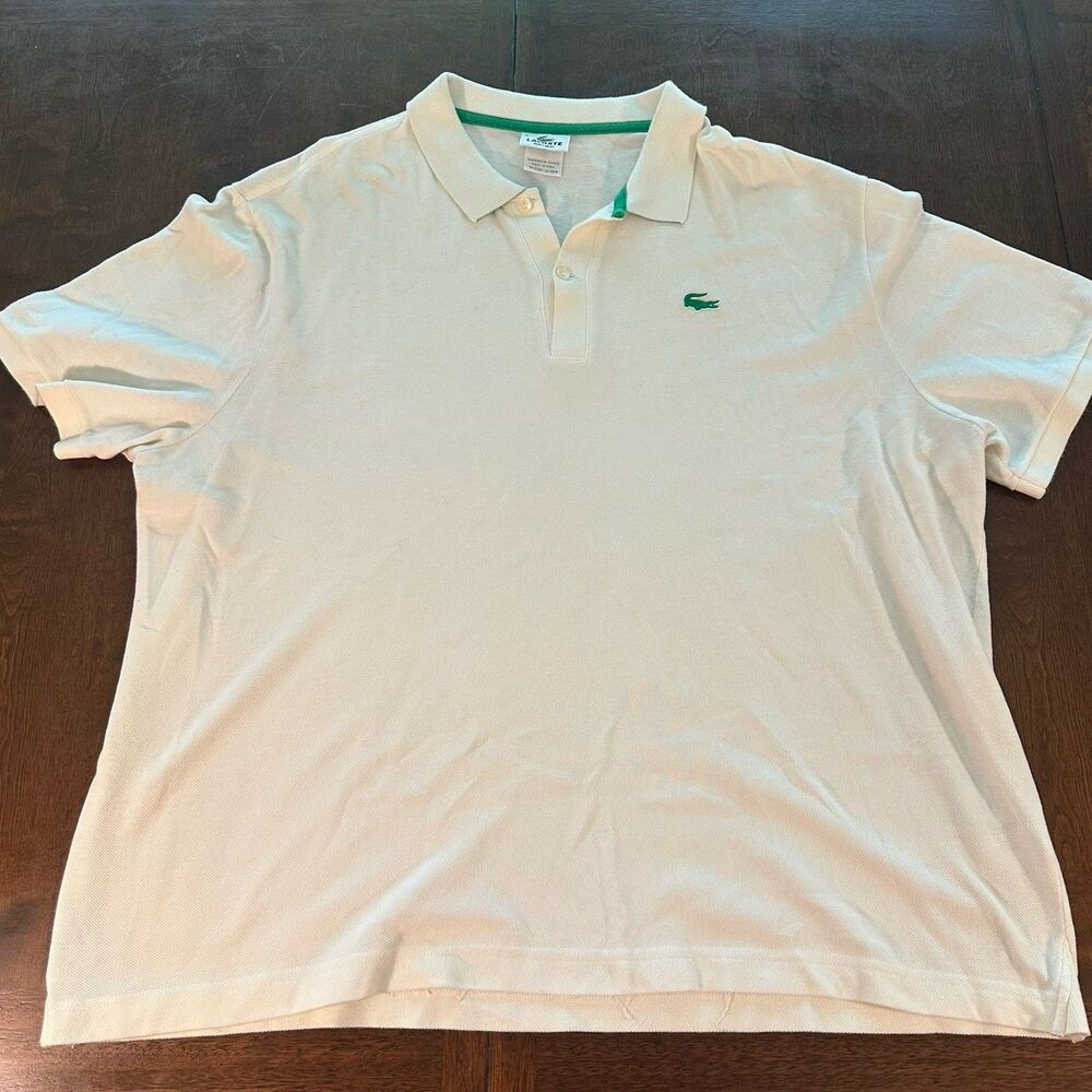 Lacoste Mens Polo Shirt White/Ivory Short Sleeve Classic Fit Size 4XL FR 9